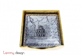 Set of 6 coasters with the sceneries of Hanoi's Old Quarter with box